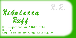 nikoletta ruff business card